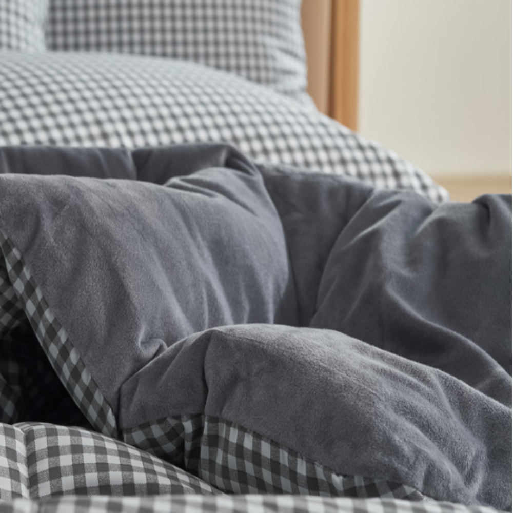 밍크 극세사 알러지케어 호텔 양면 따뜻한 두꺼운 체크 겨울 극세사 차렵 이불 SS