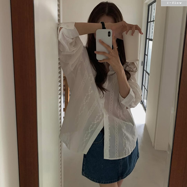 젬스 스티치 데님 A라인 미니스커트 1col S,M 가을 봄 바지안감 진청 제이플로우 - 상세 이미지 3