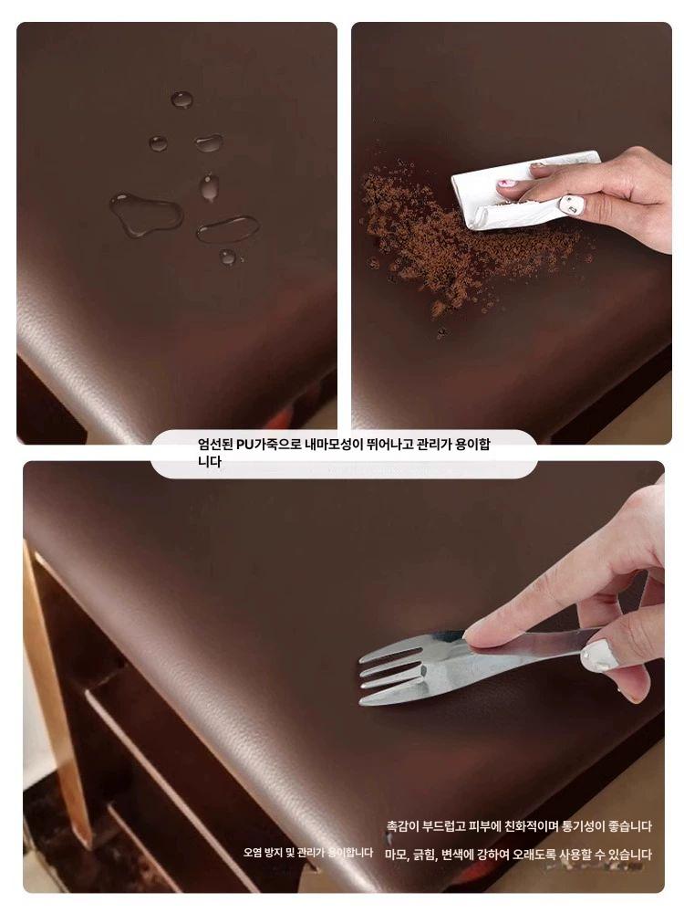 원목 신발장 벤치 편하게 신발벗기 현관 다용도 60CM 깊은 호두나무색+브라운 - 상세 이미지 5