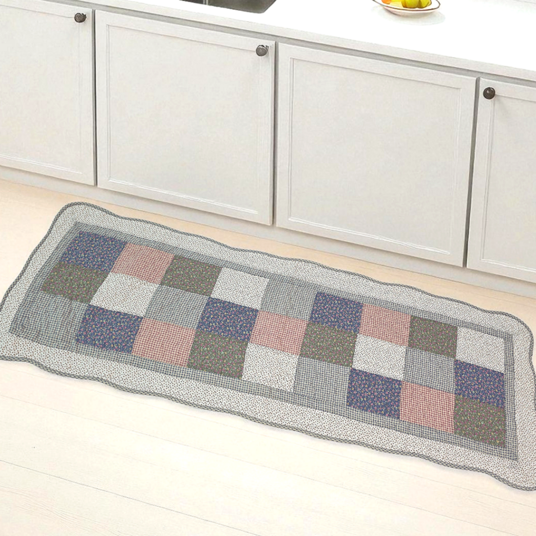 홈집합 면 누빔 미끄럼방지 주방 부엌 발매트 사계절용 빈티지 리본, 50x130cm