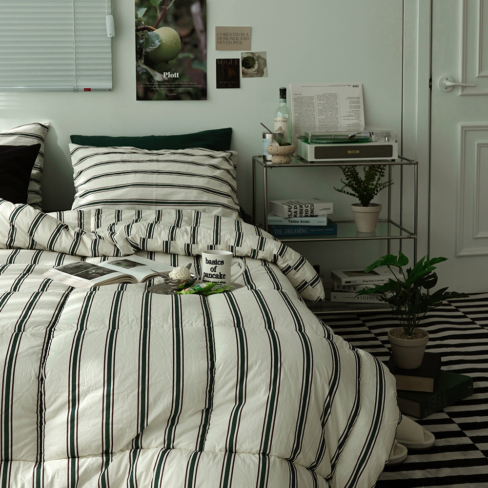 에이트룸 먼지없는 순면 고밀도 빈티지호텔 차렵 이불 세트 SS