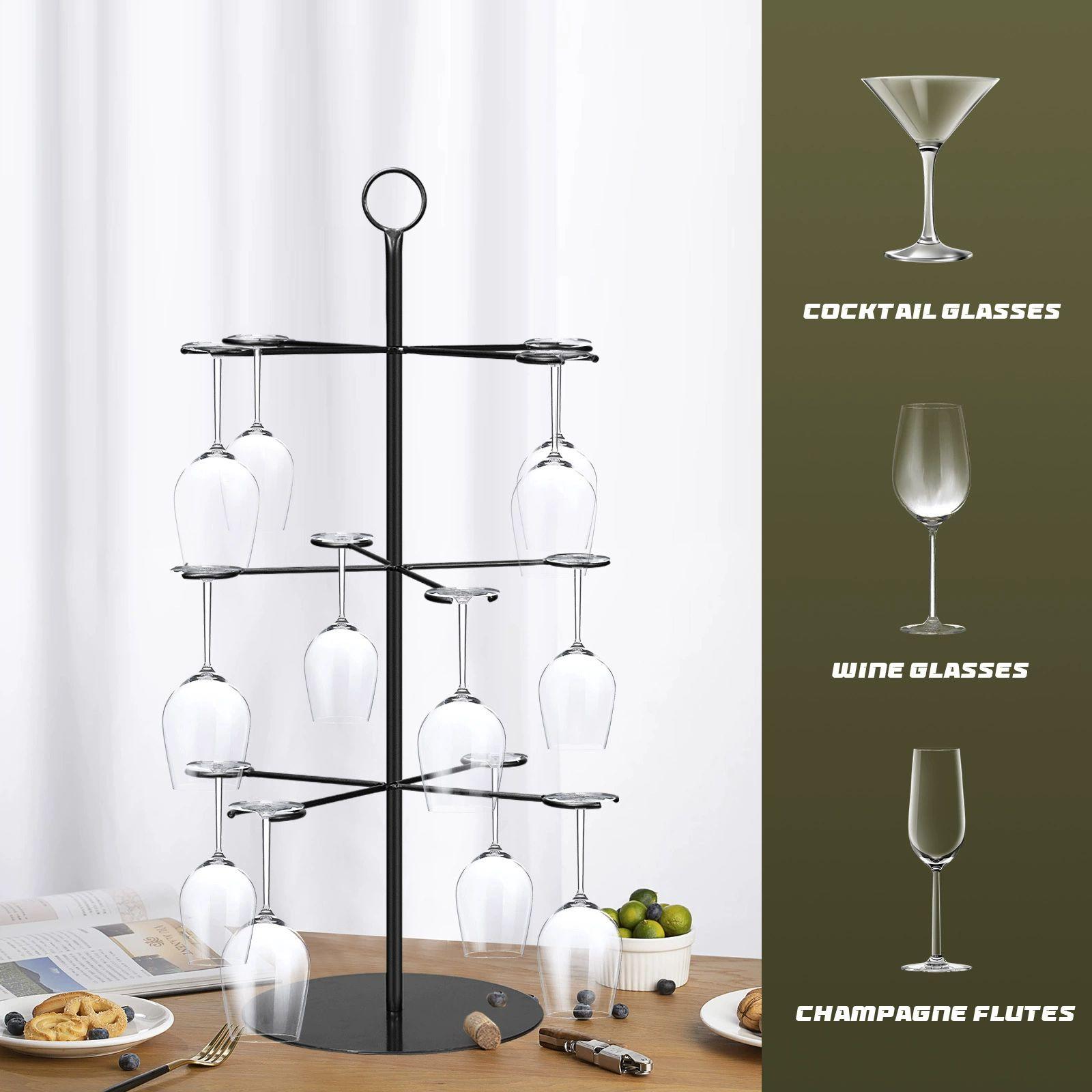 와인잔 거치대 디스플레이 칵테일트리 랙 보관 25cmx25cmx63cm A 골드 1개 1x1cm - 상세 이미지 2