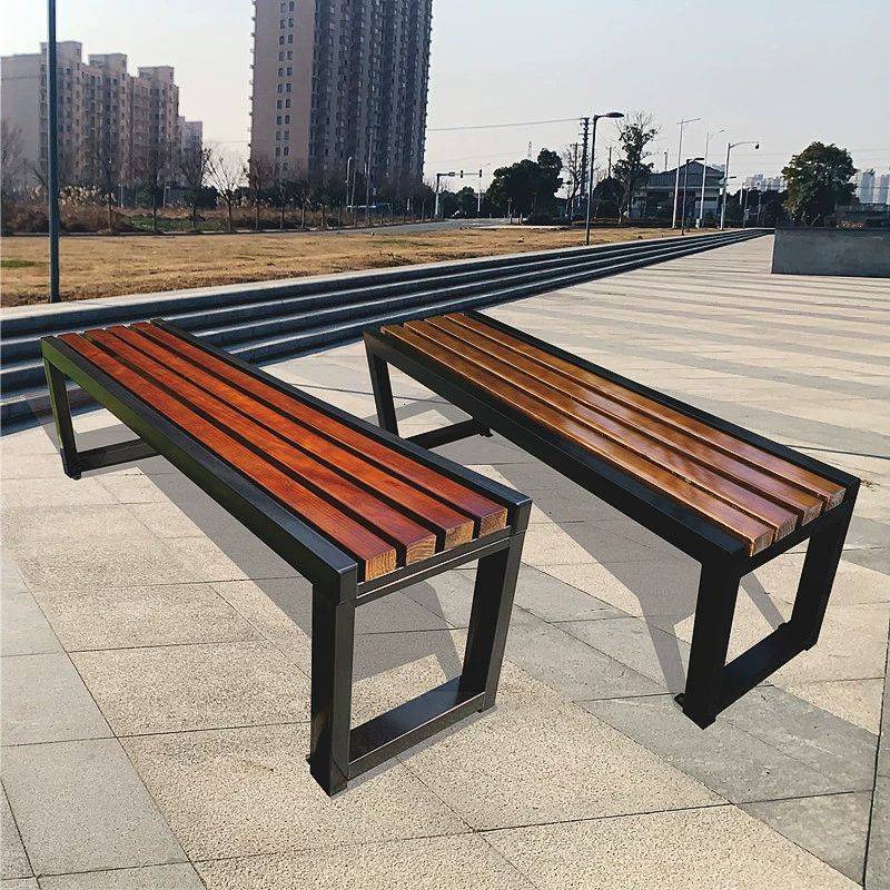 야외 벤치 방부목 테라스 긴의자 화단 대기용 인테리어 의자 200x40x45cm A - 상세 이미지 2