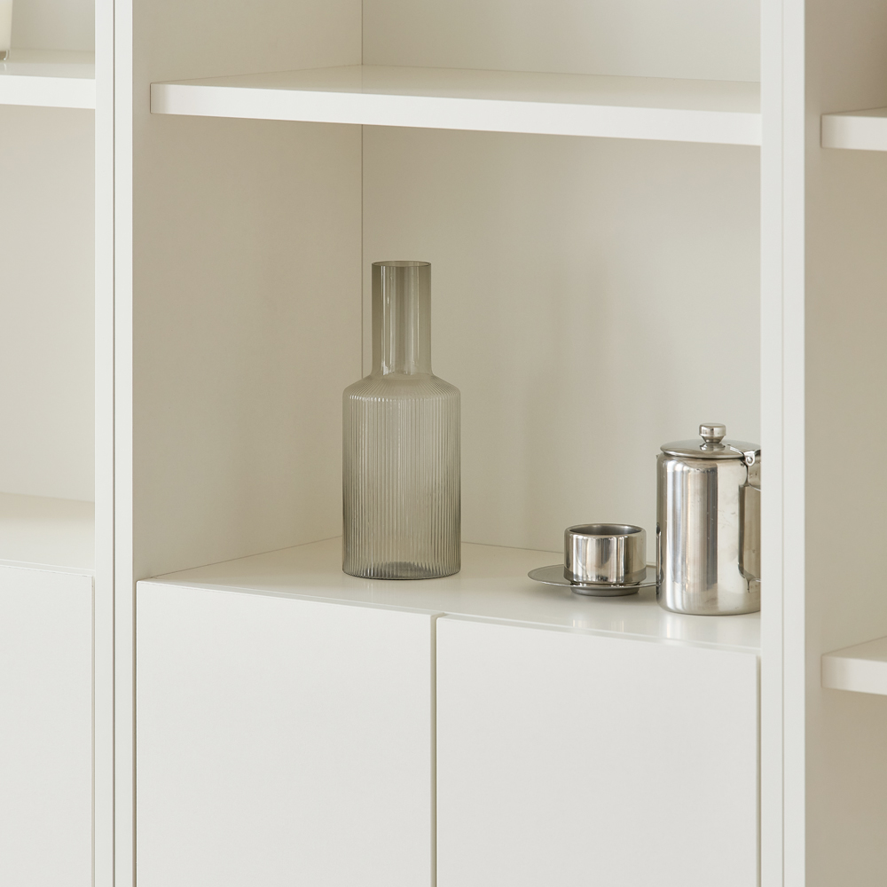 루베오 책장 600 (상하부 도어형), 5단, 화이트