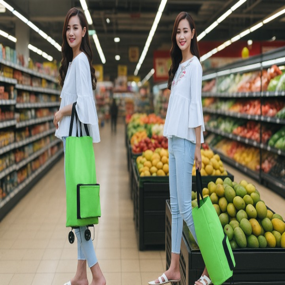 끌고다니는장바구니 끄는장바구니 바퀴달린 시장구루마 마트용카트 구르마 이동식 미니쇼핑 가방 - 메인 이미지
