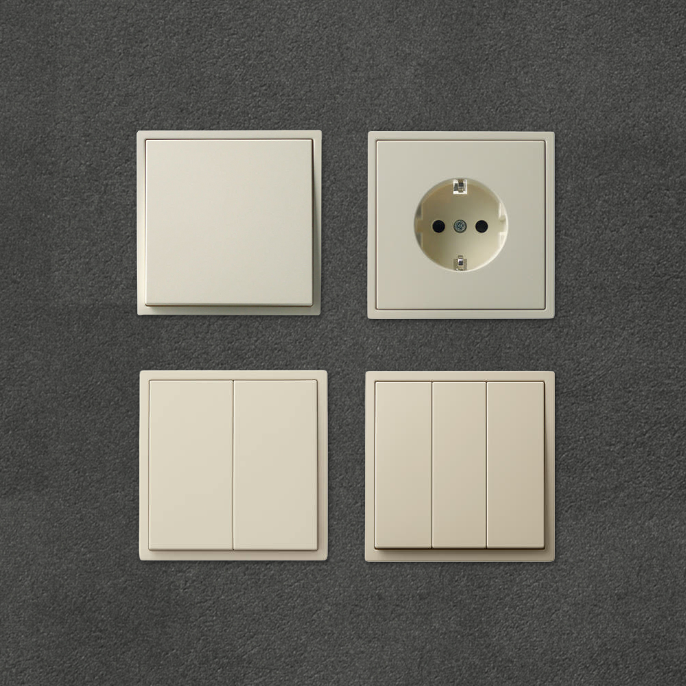 클릭 콘센트 2구 아이보리 스위치 전기 CLICK 일렉트릭 인테리어 유럽형 정사각
