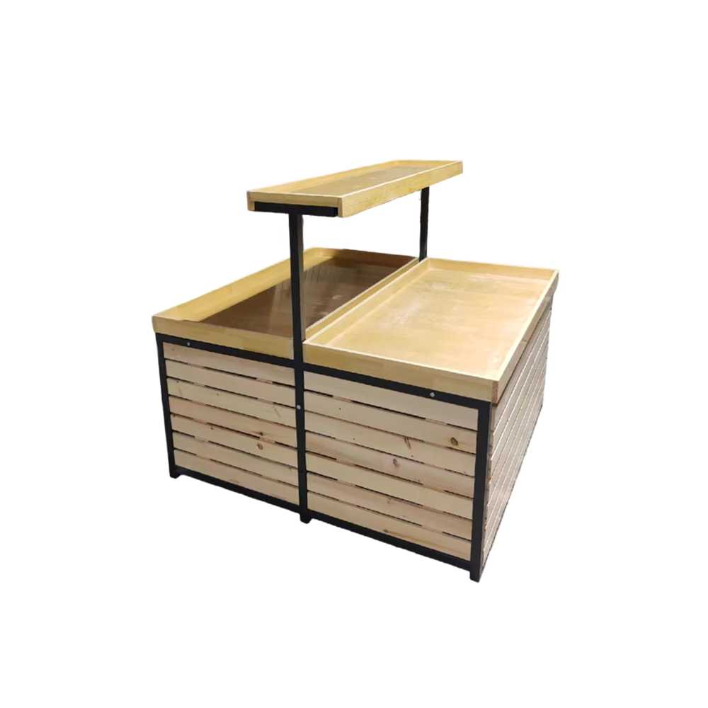 원목 과일진열대 슈퍼마켓 매장 신선 코너 진열 디피 1.2m x 0.8m - 상세 이미지 3
