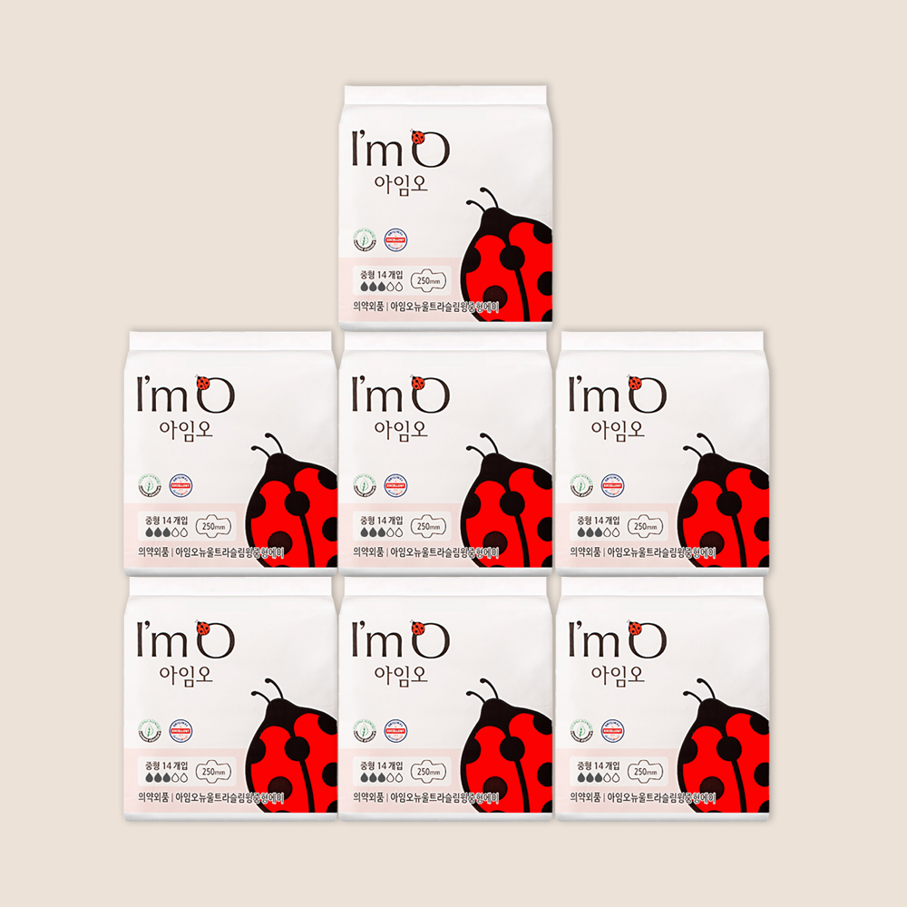 아임오 유기농 순면 생리대 팬티라이너 오버나이트 중형 7팩