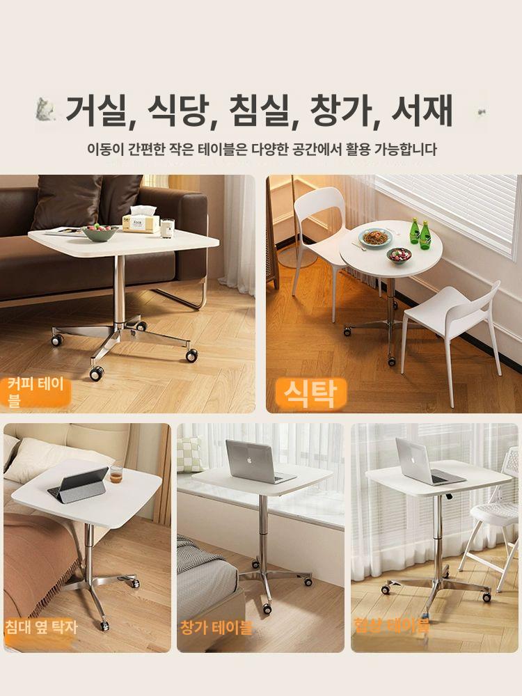 이동식 간이테이블 사각 보조 협탁 미니탁자 라운지 단일 테이블 사각 - 상세 이미지 4