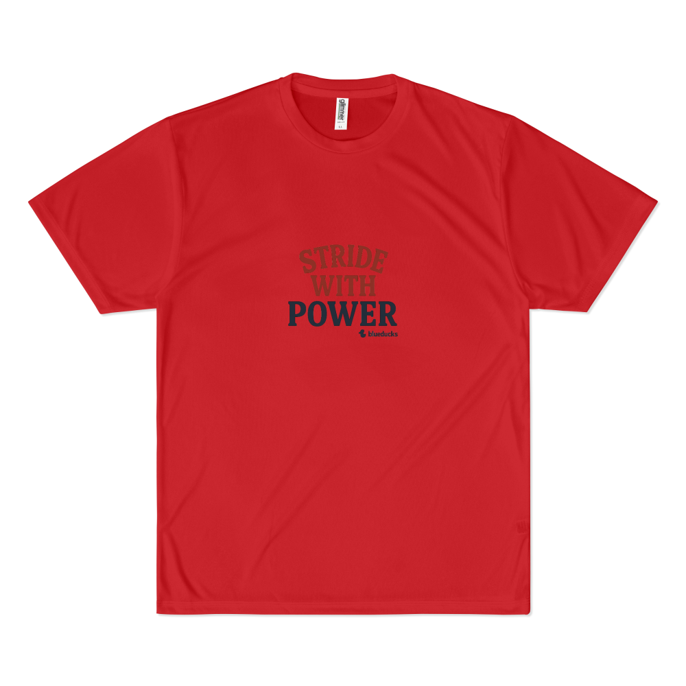BLUEDUCKS _ 스탠다드핏 폴리 드라이 경량 반팔 티셔츠 (공용)_Stride With Power _ 러닝 - 상세 이미지 4
