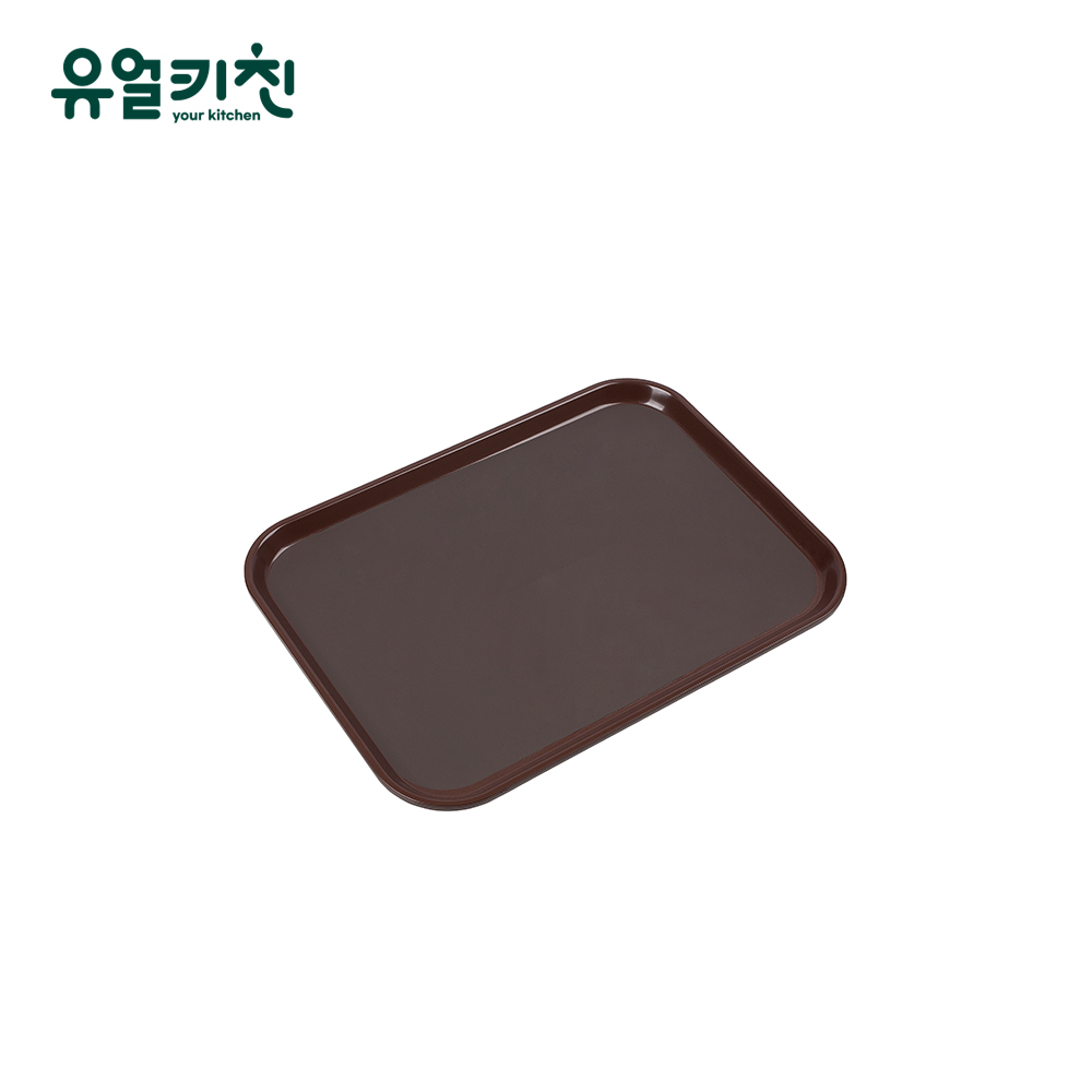 논슬립 직사각 쟁반 카페 트레이 업소용 소형, 브라운, 1개 - 메인 이미지