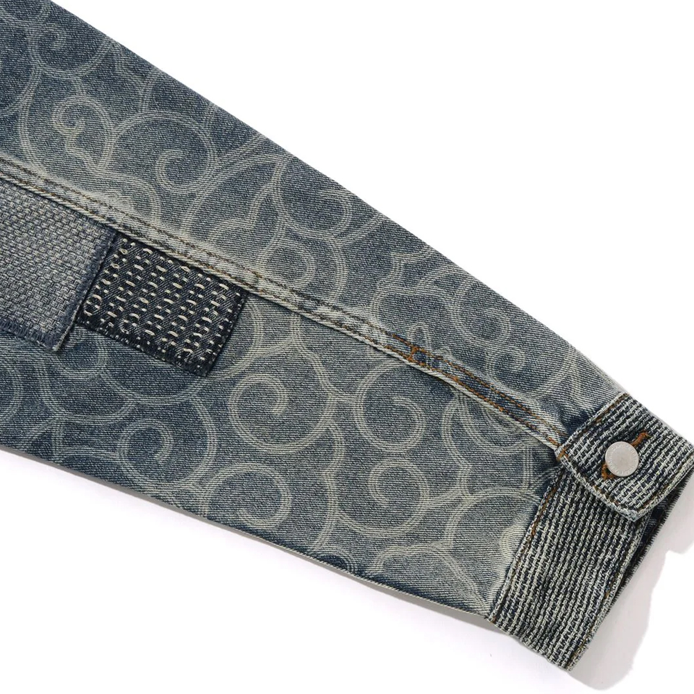베이프 자켓 CLOUD CAMO JACQUARD UPCYCLED DENIM TRUCKER JACKET 1L80-140-317 - 상세 이미지 4