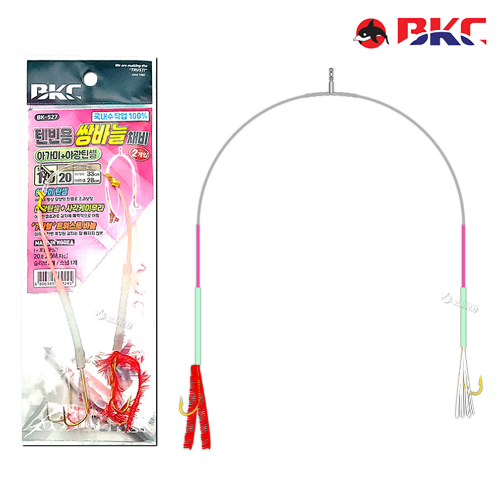 BKC 갈치 텐빈 쌍바늘 채비 텐빈용 쌍걸이 묶음바늘 BK-527 - 상품 이미지
