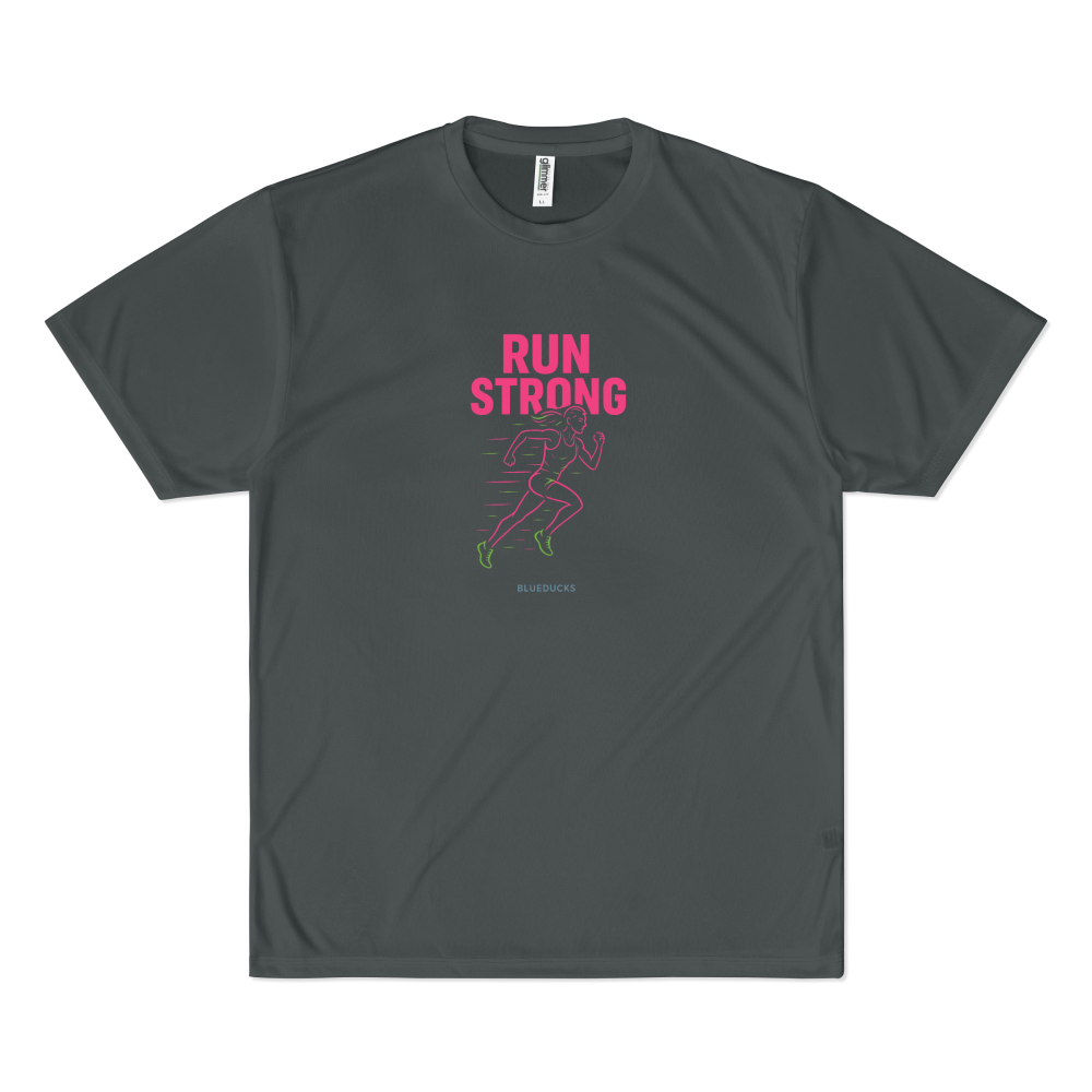BLUEDUCKS _ 스탠다드핏 폴리 드라이 경량 반팔 티셔츠 (공용)_Run Strong _ 러닝 - 상세 이미지 3