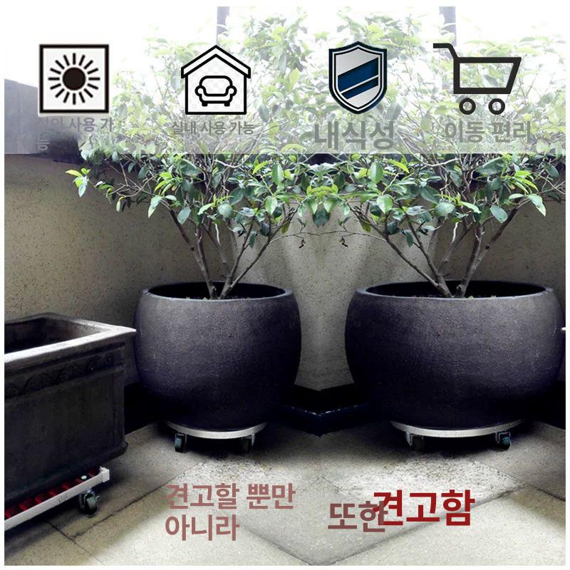 대형 화분 받침대 운반기 이동식 바퀴 거치대 직경 21cm 4바퀴 1.5인치 회색 - 상세 이미지 3