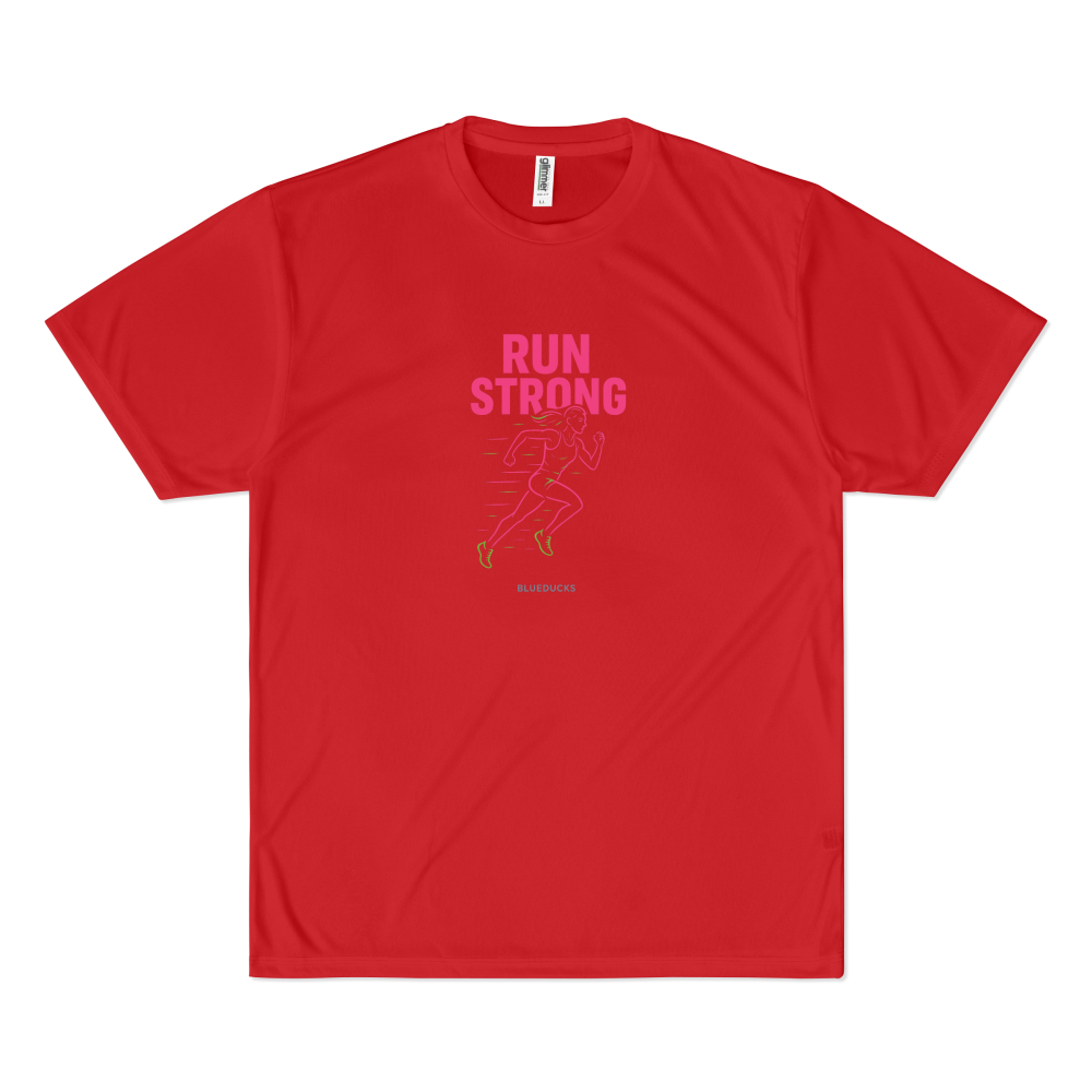 BLUEDUCKS _ 스탠다드핏 폴리 드라이 경량 반팔 티셔츠 (공용)_Run Strong _ 러닝 - 상세 이미지 5
