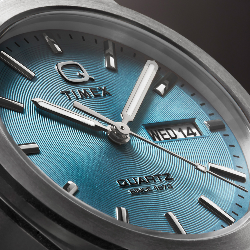 [타이맥스] Q TIMEX 컨티넨탈 데이데이트 아쿠아마린 스틸시계 39mm TW2Y35200 - 상세 이미지 4