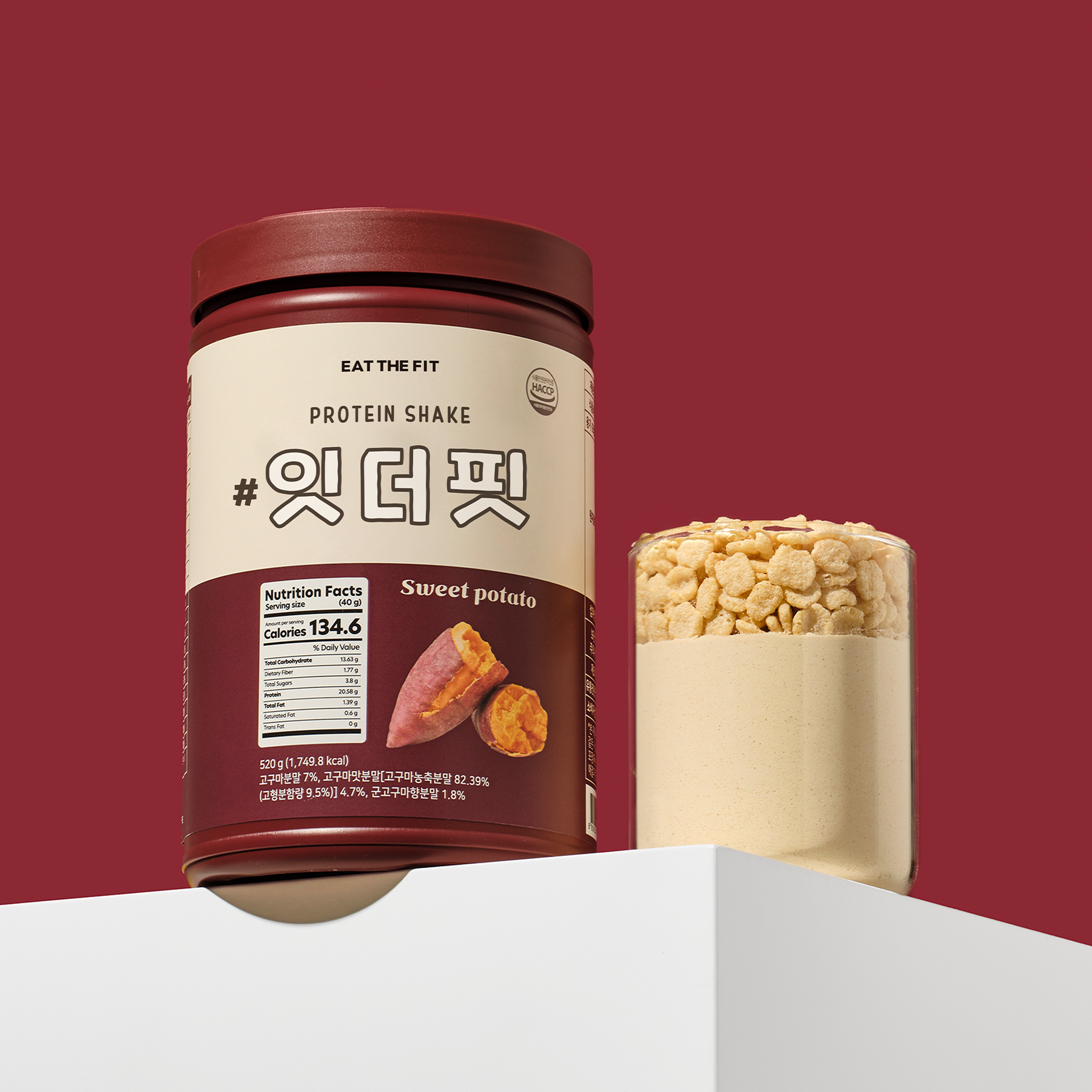 잇더핏 단백질 쉐이크 한끼 식사대용 대용량 고구마, 520g, 1개 - 메인 이미지