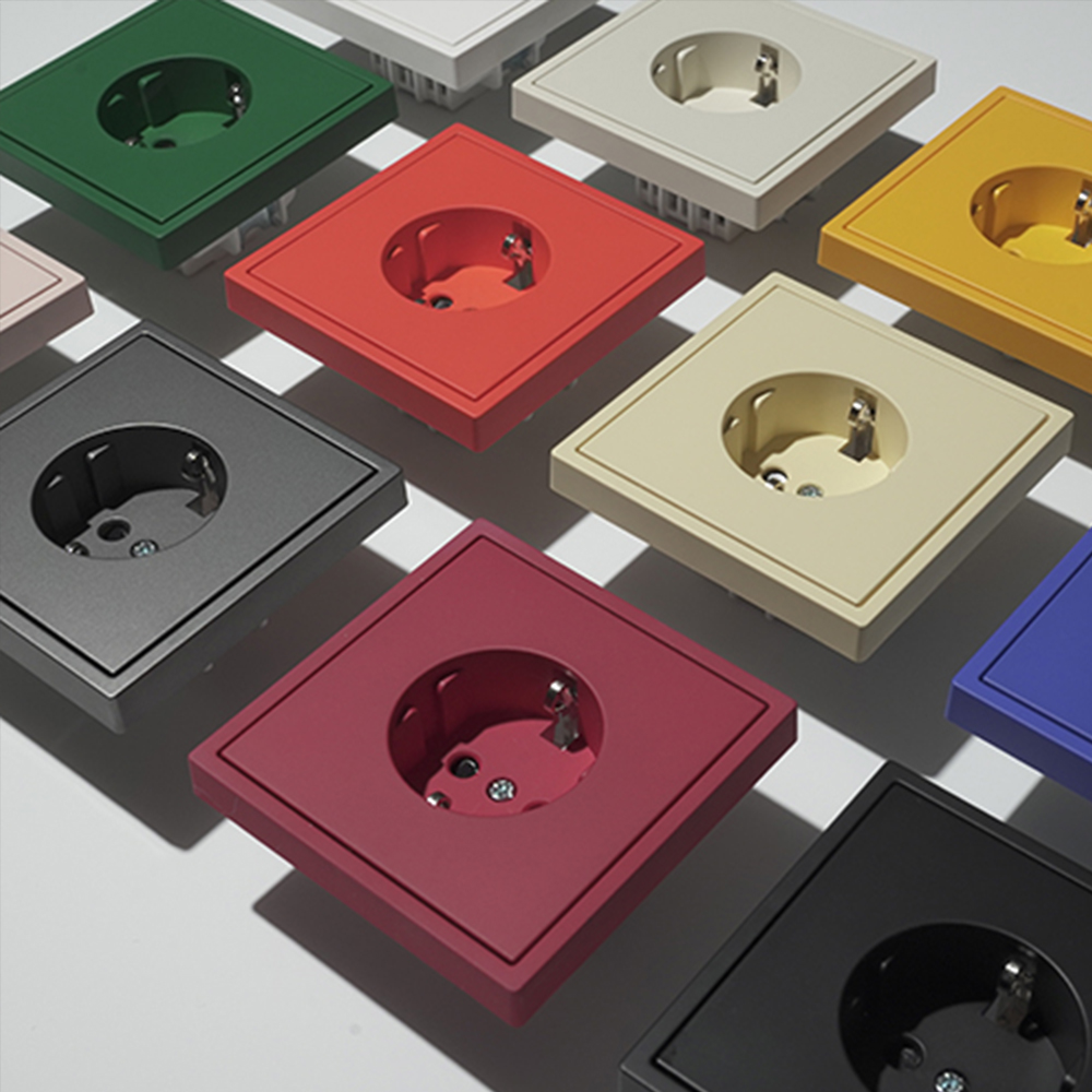 클릭 콘센트 2구 아이보리 스위치 전기 CLICK 일렉트릭 인테리어 유럽형 정사각