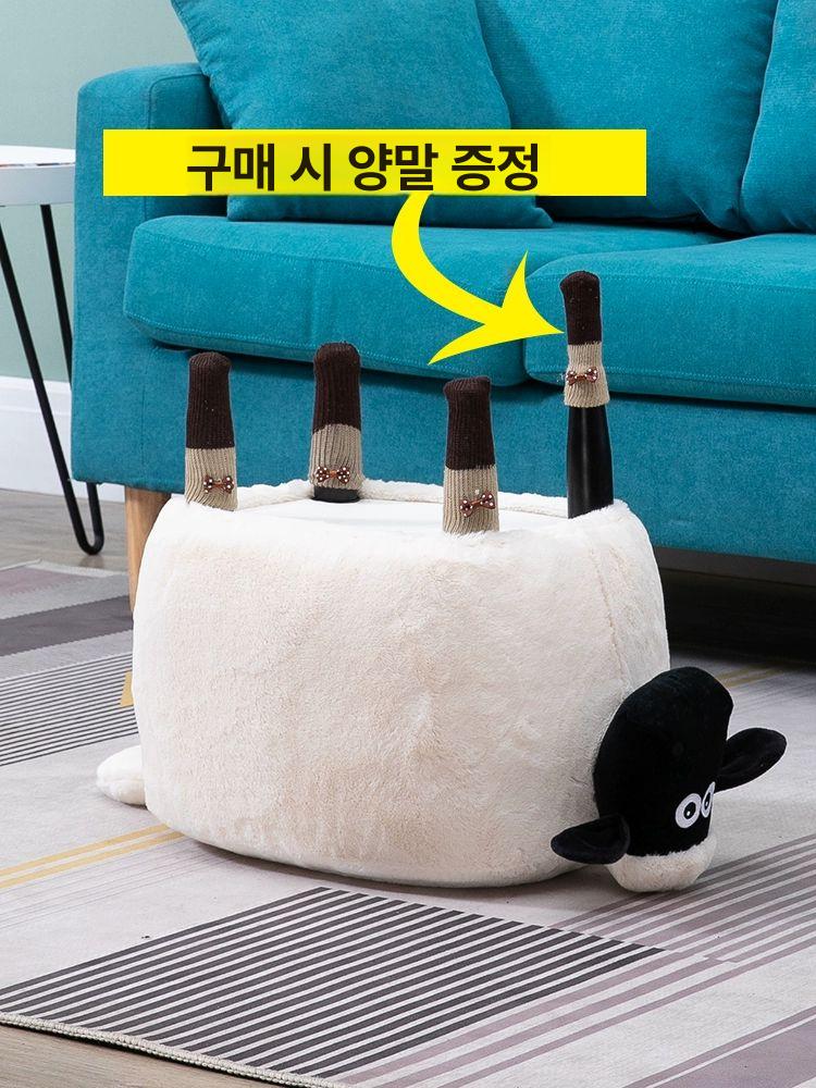 양 디자인 스툴 의자 수납함 스토리지 소형 애니멀 동물 - 상세 이미지 3