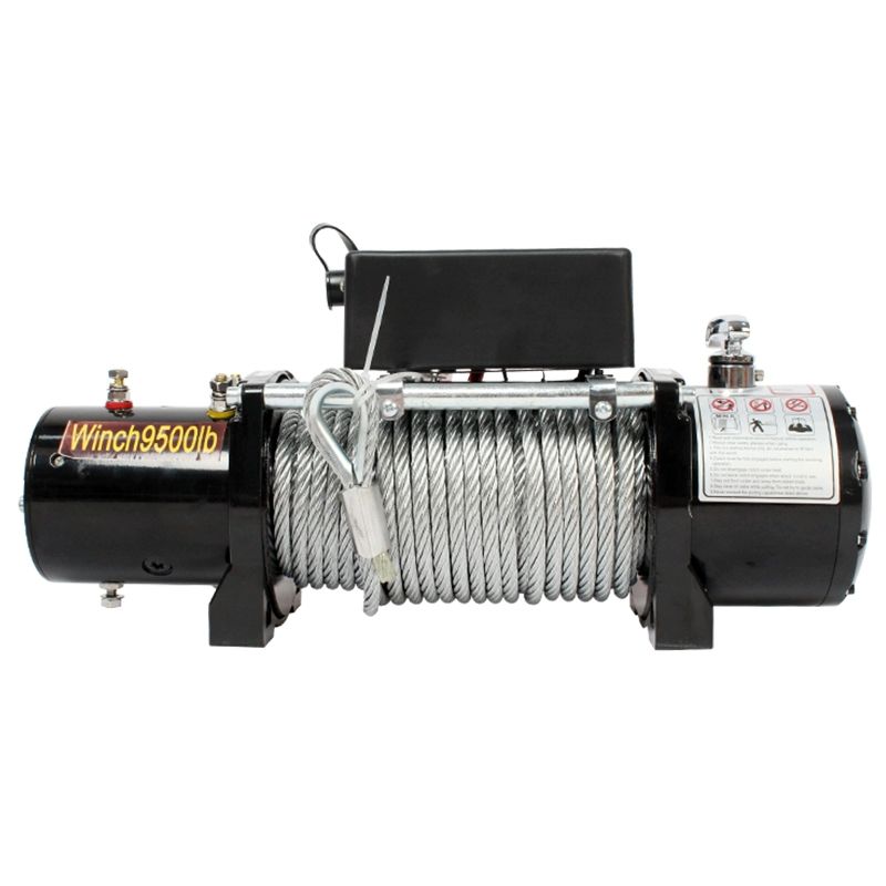 차량용 윈치 12v 소형 런바윈치 후크 와이어 24v 기중기 12V 3000lb 핸들스위치 - 상품 이미지
