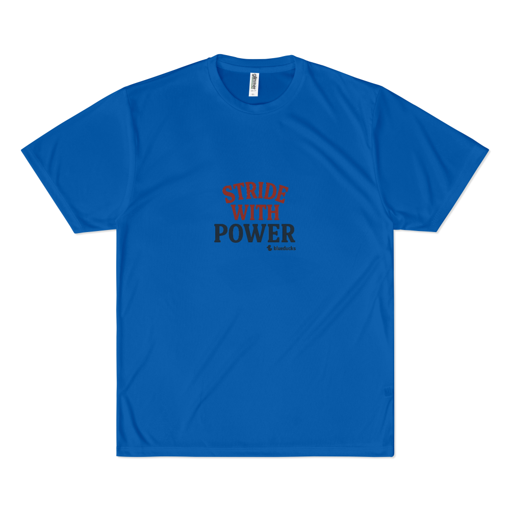 BLUEDUCKS _ 스탠다드핏 폴리 드라이 경량 반팔 티셔츠 (공용)_Stride With Power _ 러닝 - 상세 이미지 3