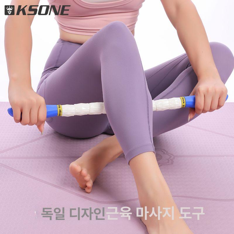 근육마사지 도구 롤러 목재 마사지기 이완 원데이 마사지 정강이 짧은 스카이블루 푸른 화이트 소프트 로드 52cm - 상세 이미지 2