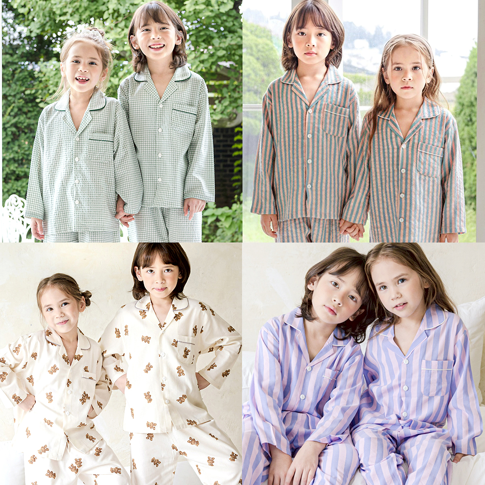 핑코코 국산 아동 주니어 긴팔잠옷 남아 여아 유아 초등 키즈 중학생 민트체크