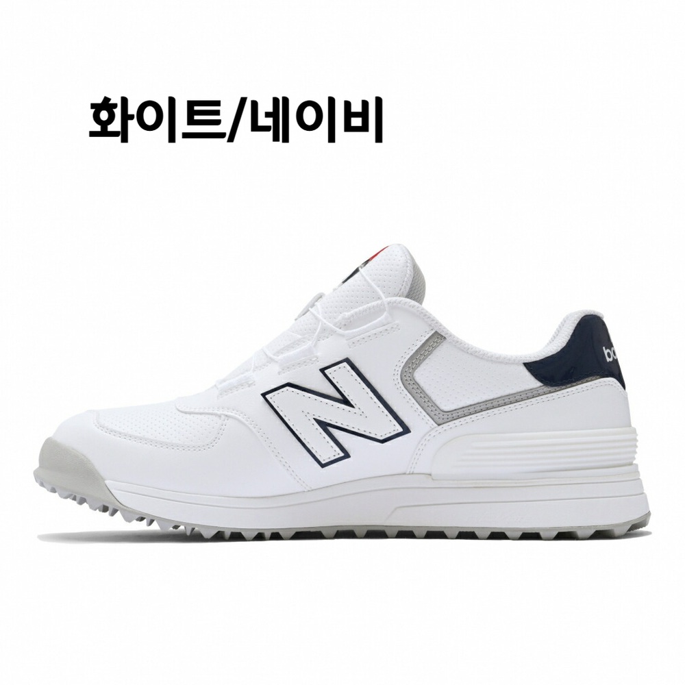 뉴발란스 574 V4 SL BOA 골프화 남성 운동화 UG5742E 화이트/네이비 260 - 상세 이미지 5