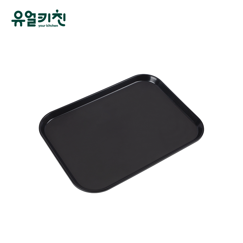 논슬립 직사각 쟁반 카페 트레이 업소용 대형, 블랙, 1개 - 상품 이미지