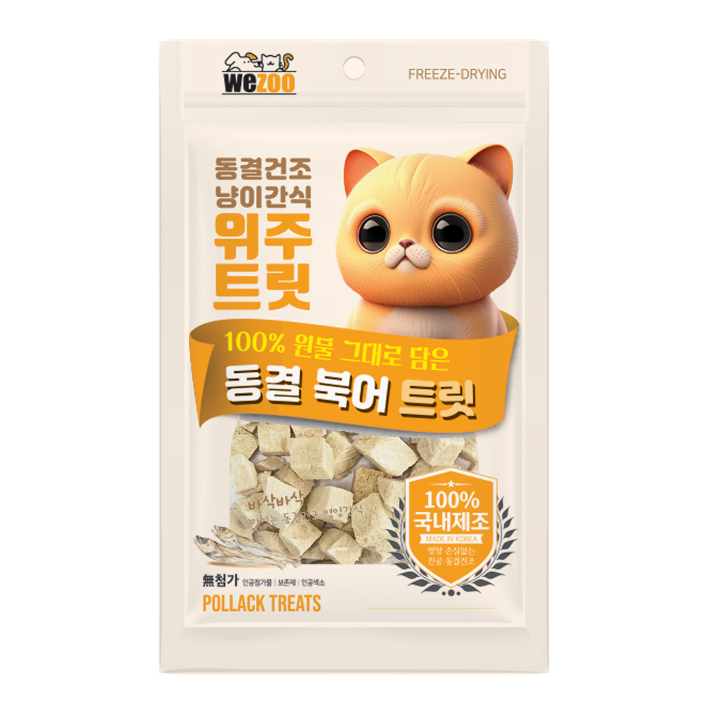 위주트릿 원물그대로 동결건조 트릿간식 북어, 15g, 1개 - 상품 이미지