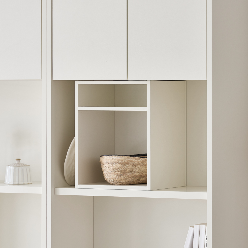 루베오 책장 600 (상하부 도어형), 5단, 화이트