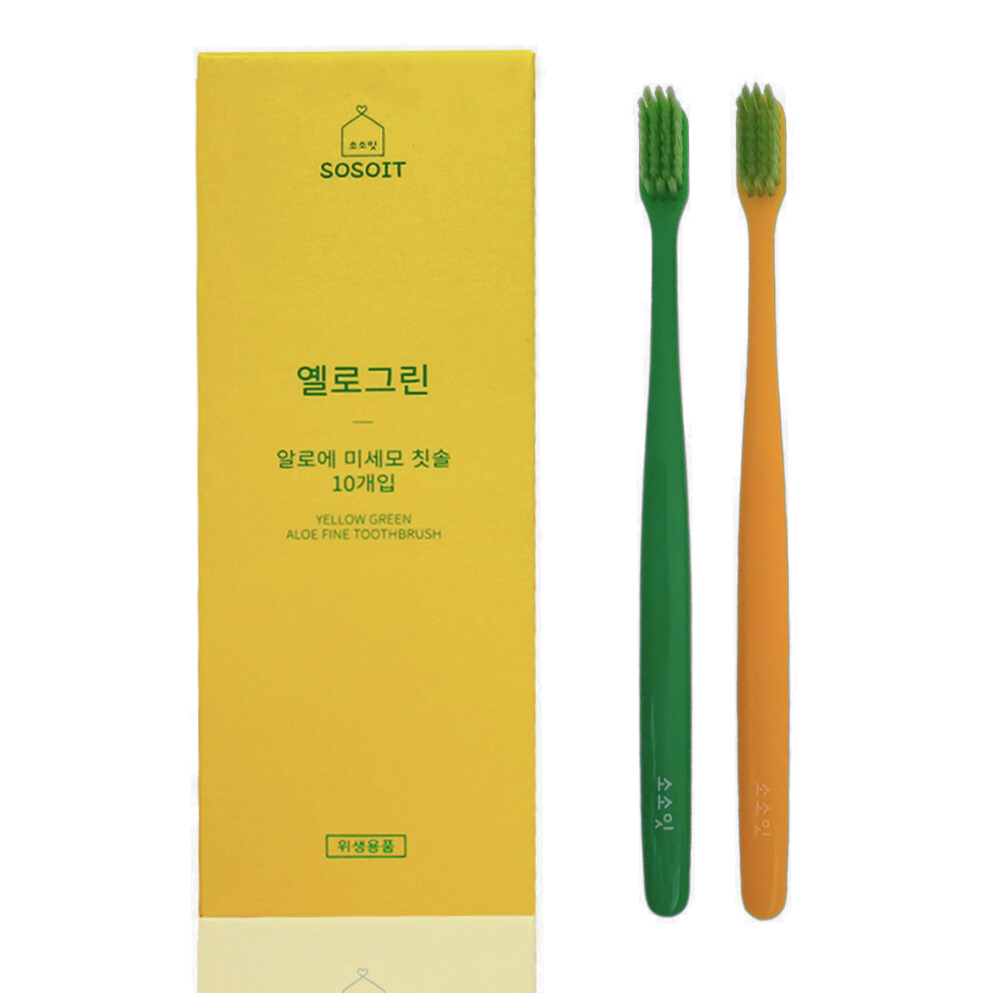프리미엄 알로에 미세모 칫솔 항균칫솔 잇몸케어 통증완화 10개입, 1개 - 상품 이미지