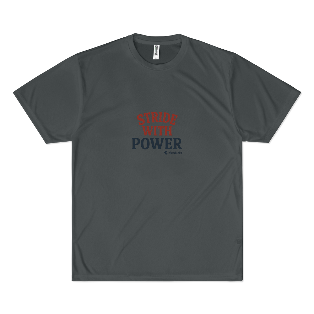 BLUEDUCKS _ 스탠다드핏 폴리 드라이 경량 반팔 티셔츠 (공용)_Stride With Power _ 러닝 - 상세 이미지 5