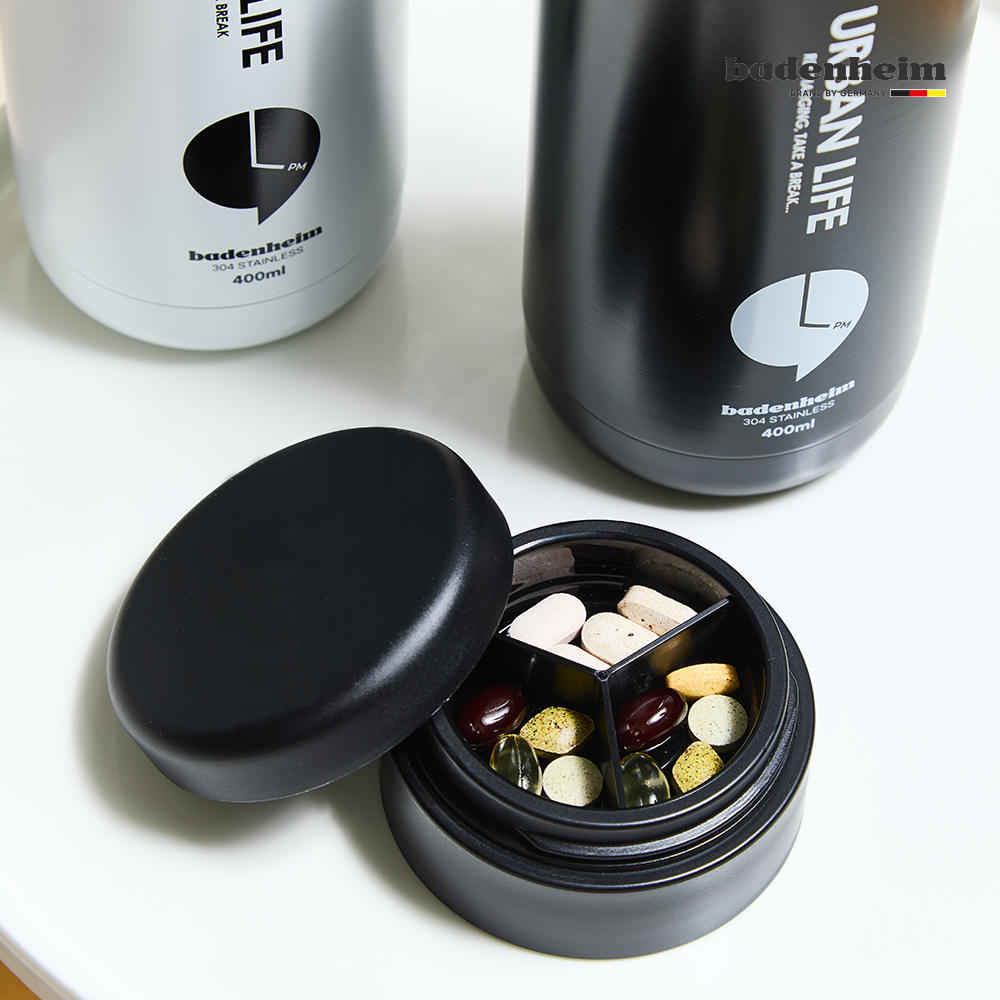 [바덴하임] 비타민 텀블러 400ml (블랙 / 화이트) 택1 약통 영양제소분 운동 - 상세 이미지 3