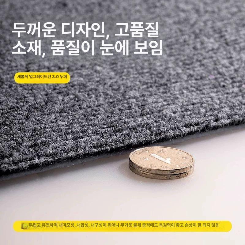 접착 카펫 계단 기계 미끄럼 폴리에스테르 러그 매트 베이지화이트자가접착바닥여러번붙일수있음 30x30cm 6개 조립용 - 상세 이미지 3
