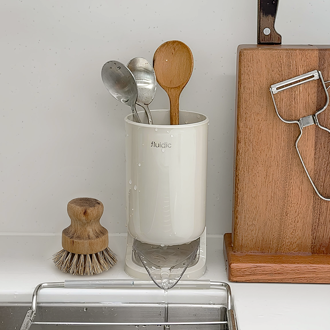 플루딕 자동 물빠짐 수저통2