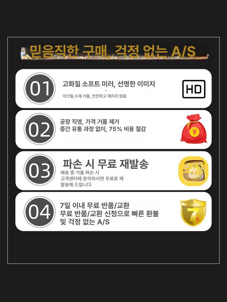 아크릴 전신거울 벽걸이 인테리어 거울 직각 60x150cm - 상세 이미지 5