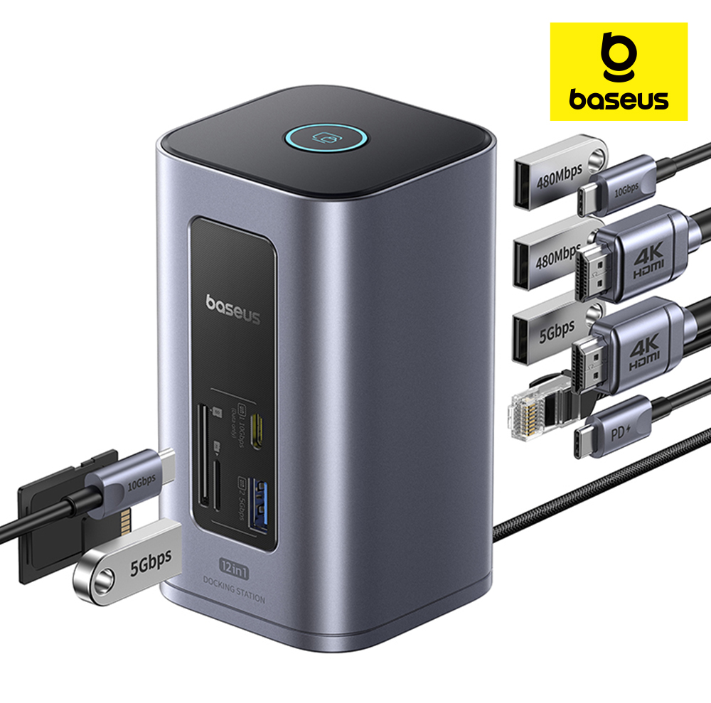 베이스어스 도킹스테이션 USB 허브 노트북 멀티 포트 C타입 12포트 스페이스메이트 노모스