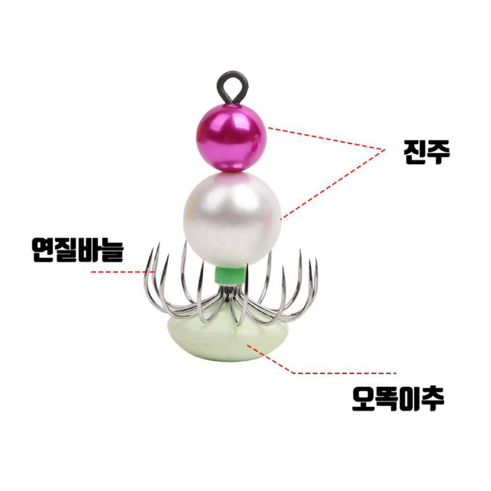 오똑이 애자 야광 쭈꾸미 갑오징어 쭈갑 채비 국산 에자 몽크로스 - 상세 이미지 4