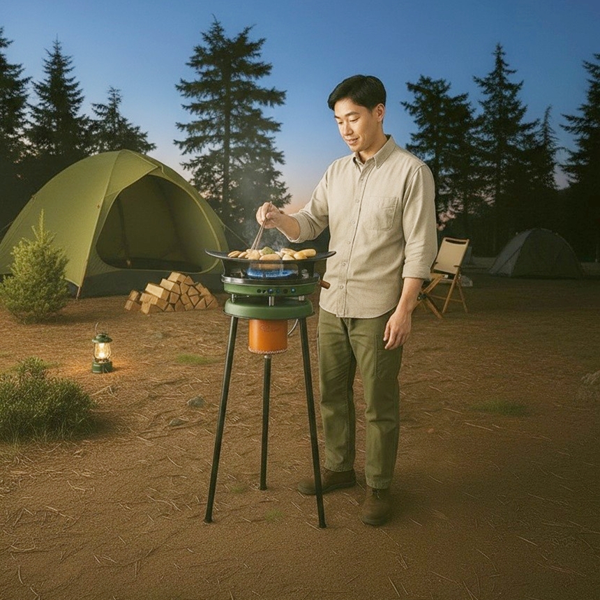 해바라기 버너 그리들 이소 가스 강염 액출 고화력 캠핑 낚시 휴대용