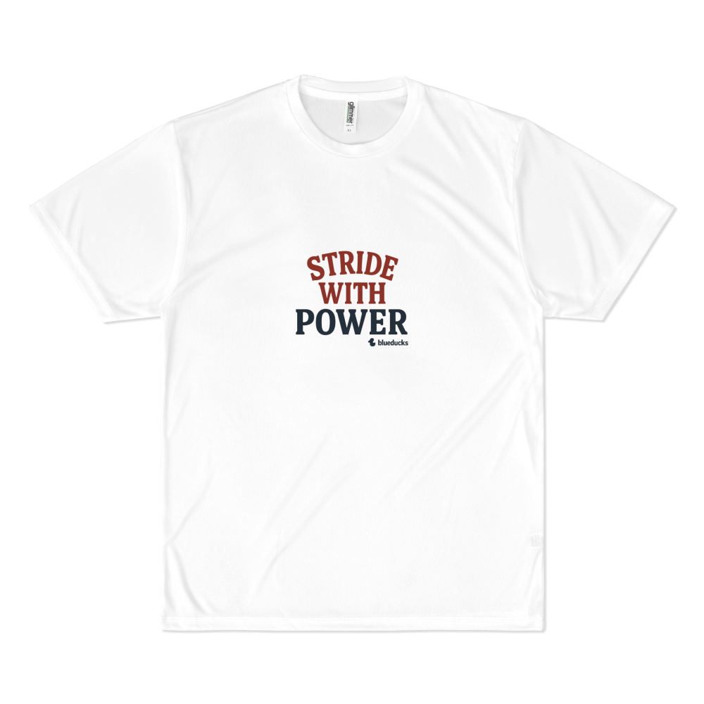 BLUEDUCKS _ 스탠다드핏 폴리 드라이 경량 반팔 티셔츠 (공용)_Stride With Power _ 러닝 - 상세 이미지 2