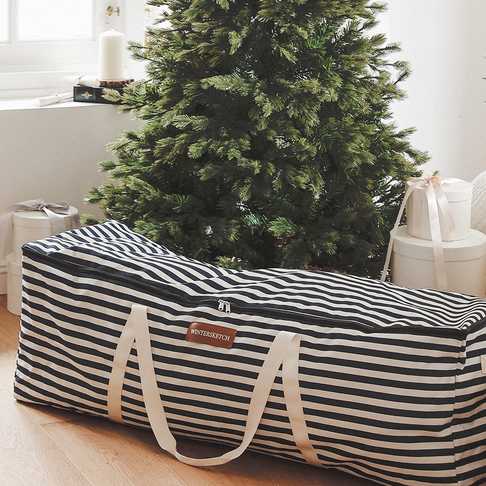 윈터스케치 크리스마스 트리 정리 프리미엄 가방 보관백 스트라이프 대형 수납함 제품 이미지