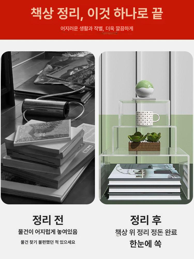 장식 테이블 아크릴 책상 수납 침실 투명 협탁 인테리어 데스크 수납선반 수납장 10cm 10cm 10cm 3mm - 상세 이미지 3