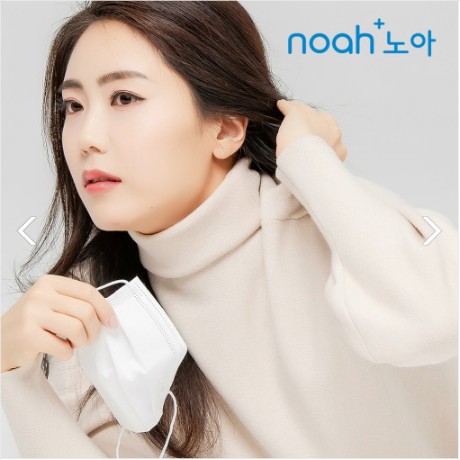 국내생산 노아 3중 데일리 일회용 덴탈 마스크 L(대형), 화이트, 100개