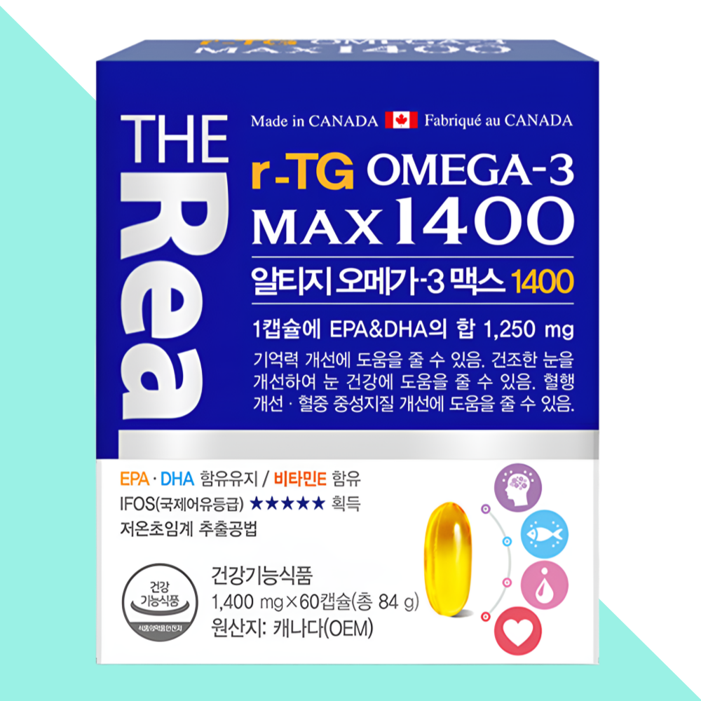 오메가3 더리얼 알티지 1400 맥스 DHA 60캡슐X1박스 - 메인 이미지