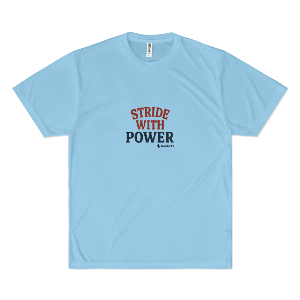 BLUEDUCKS _ 스탠다드핏 폴리 드라이 경량 반팔 티셔츠 (공용)_Stride With Power _ 러닝 - 메인 이미지