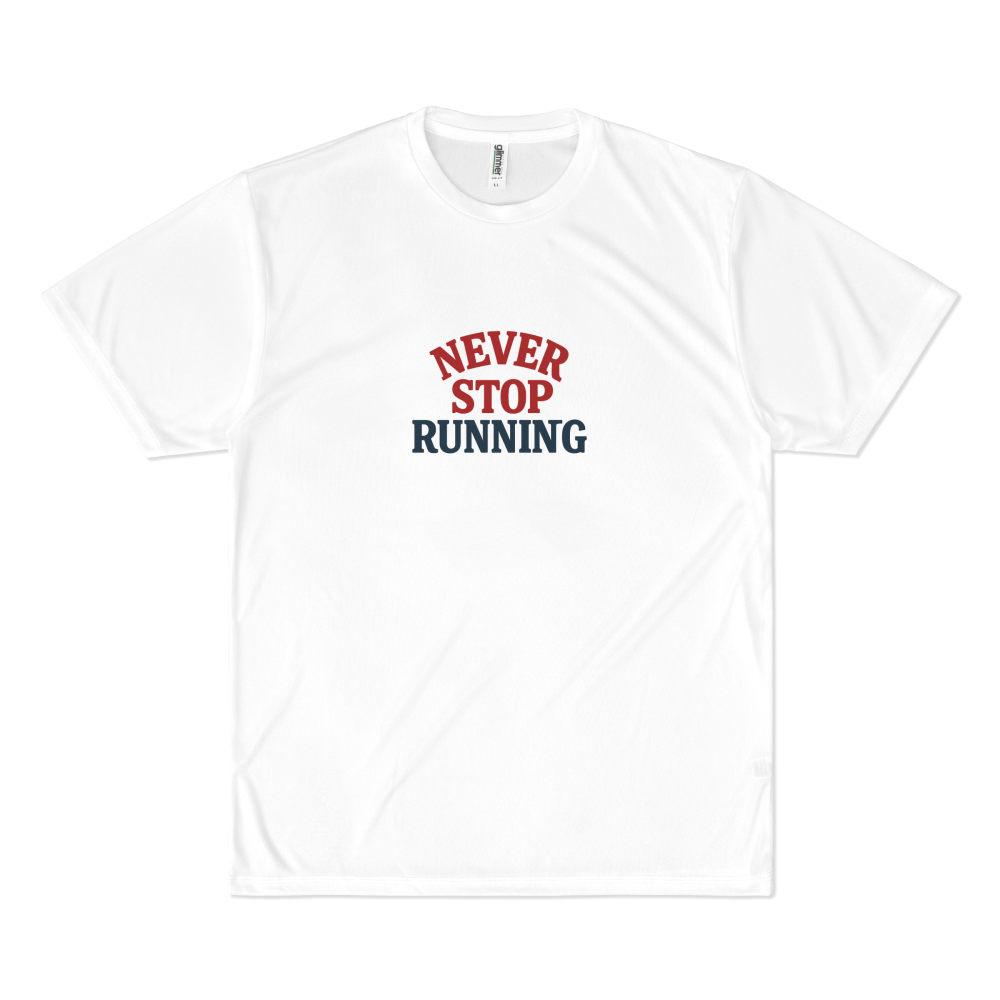 BLUEDUCKS _ 스탠다드핏 폴리 드라이 경량 반팔 티셔츠 (공용)_Never Stop Running _ 러닝 - 메인 이미지