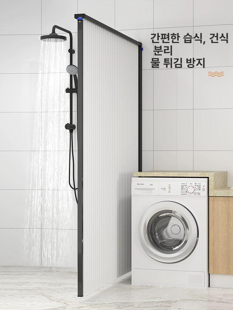 욕실 파티션 유리 프레임 샤워 칸막이 강화 셀프 안전 헤어라인 블랙 100cmx170cm - 상세 이미지 2