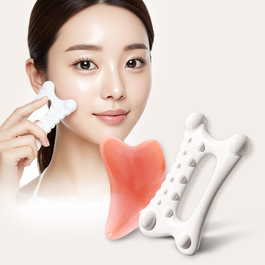 로에드 괄사 마사지 림프 마사지기 두피 바디 승모근 만능+하트 괄사세트 - 상세 이미지 2
